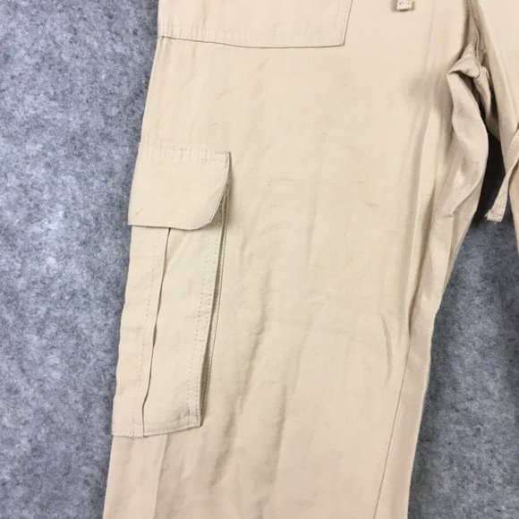 Zara Jogger Pants S Khaki Cargo Drawstring Tapered High Rise Casual Relaxed Tan - Picture 3 of 16
